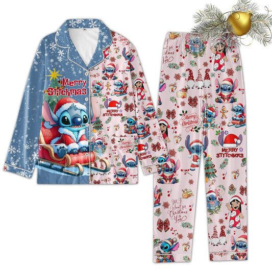Lilo Stitch Pajamas Christmas, Stitch And Angel Pajamas Set, Disney Matching Pajamas, Stitch Pajamas Family, Birthday Gift For Her Him