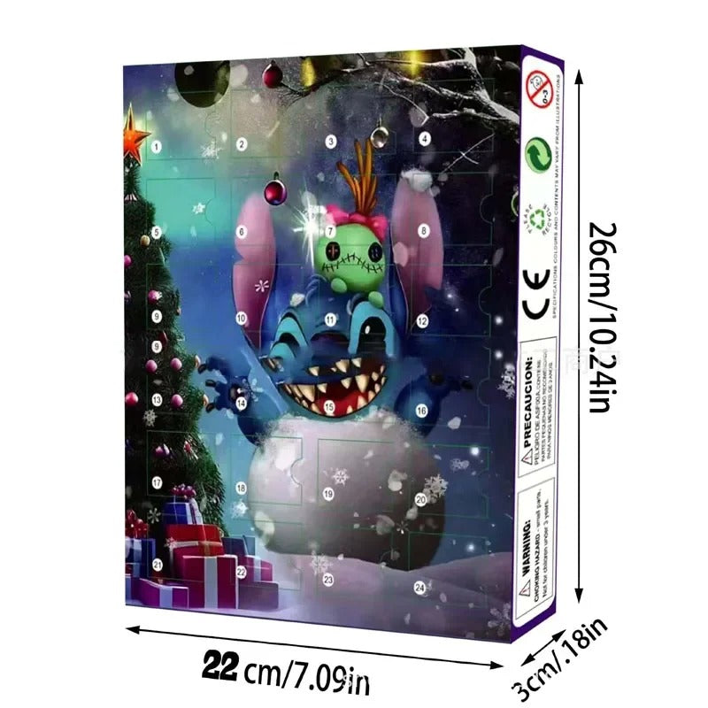 Stitch Christmas Advent Calendar Anime New Year Blind Box 24-Day Countdown Surprise Box Children'S Toys Gift Guess Bag