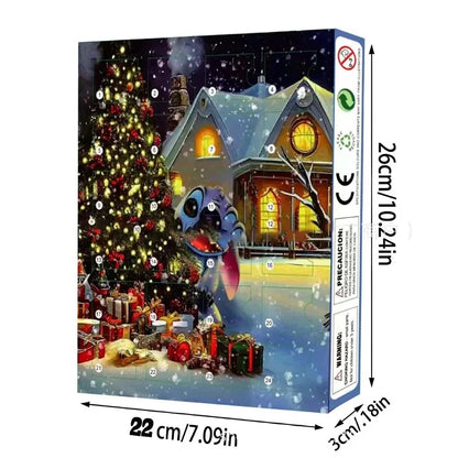Stitch Christmas Advent Calendar Anime New Year Blind Box 24-Day Countdown Surprise Box Children'S Toys Gift Guess Bag