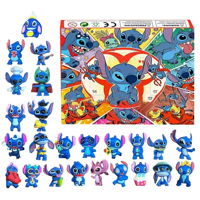 Stitch Christmas Advent Calendar Anime New Year Blind Box 24-Day Countdown Surprise Box Children'S Toys Gift Guess Bag