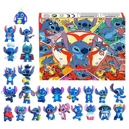 Stitch Christmas Advent Calendar Anime New Year Blind Box 24-Day Countdown Surprise Box Children'S Toys Gift Guess Bag