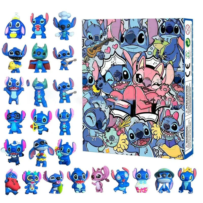 Stitch Christmas Advent Calendar Anime New Year Blind Box 24-Day Countdown Surprise Box Children'S Toys Gift Guess Bag