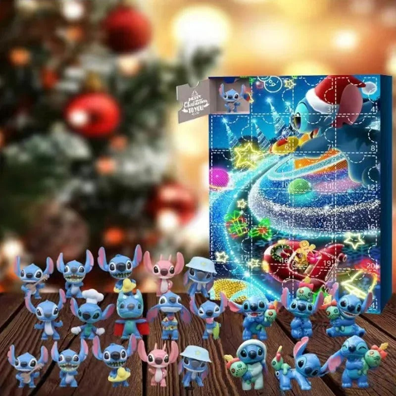 Stitch Christmas Advent Calendar Anime New Year Blind Box 24-Day Countdown Surprise Box Children'S Toys Gift Guess Bag