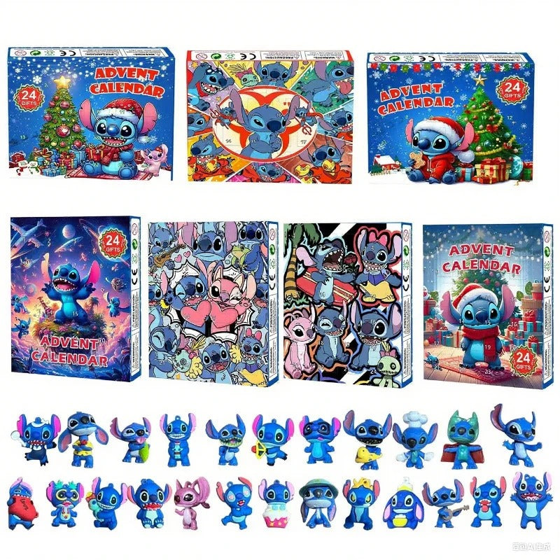 Stitch Christmas Advent Calendar Anime New Year Blind Box 24-Day Countdown Surprise Box Children'S Toys Gift Guess Bag